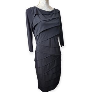 White House Black Market Black Layered Midi Dress